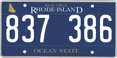 RI license plate 837386
