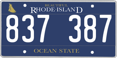 RI license plate 837387