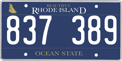 RI license plate 837389