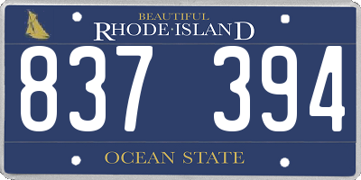 RI license plate 837394