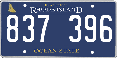 RI license plate 837396