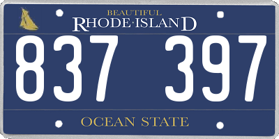 RI license plate 837397