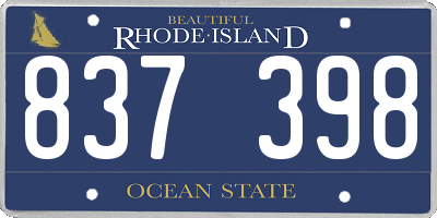 RI license plate 837398