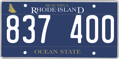 RI license plate 837400