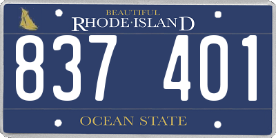 RI license plate 837401