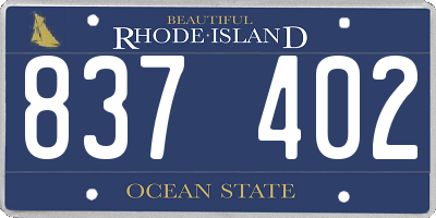 RI license plate 837402