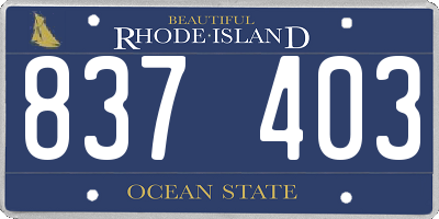 RI license plate 837403