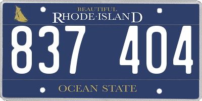RI license plate 837404