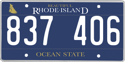 RI license plate 837406