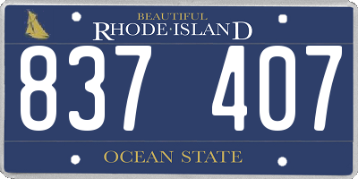 RI license plate 837407