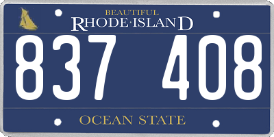 RI license plate 837408