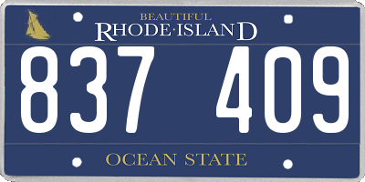 RI license plate 837409