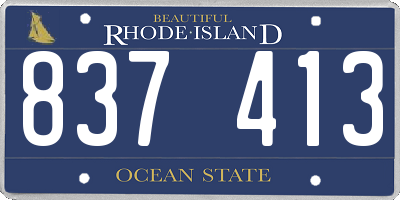 RI license plate 837413