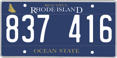 RI license plate 837416