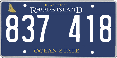 RI license plate 837418
