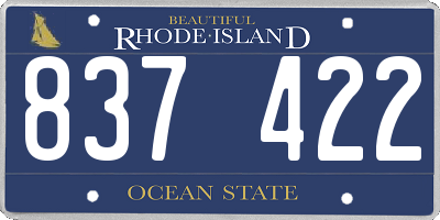 RI license plate 837422