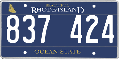 RI license plate 837424