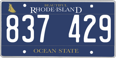 RI license plate 837429