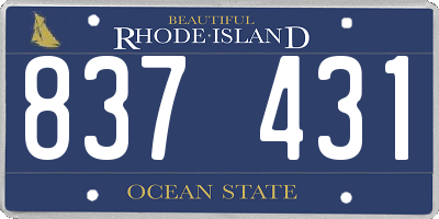 RI license plate 837431