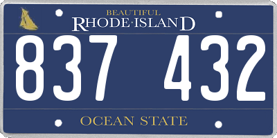 RI license plate 837432