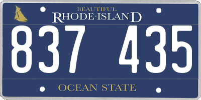 RI license plate 837435