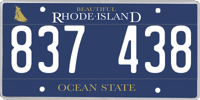 RI license plate 837438