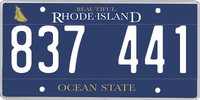 RI license plate 837441