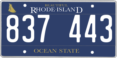 RI license plate 837443