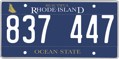 RI license plate 837447