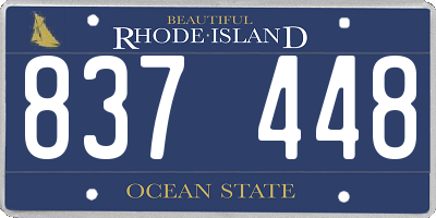 RI license plate 837448