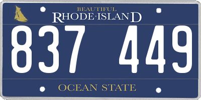 RI license plate 837449