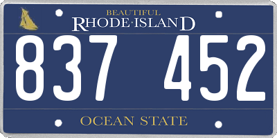 RI license plate 837452