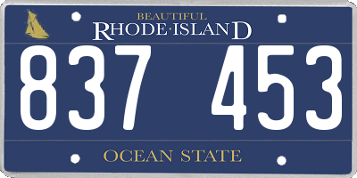 RI license plate 837453