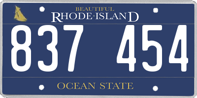 RI license plate 837454