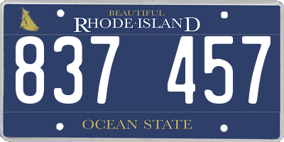 RI license plate 837457