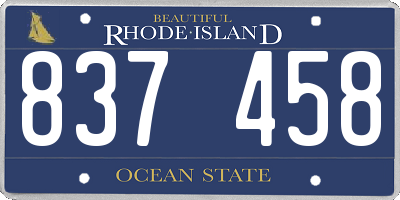 RI license plate 837458