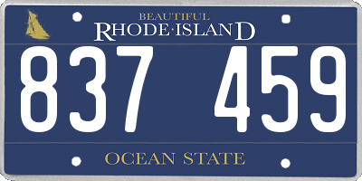 RI license plate 837459
