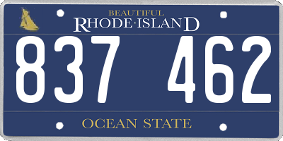 RI license plate 837462