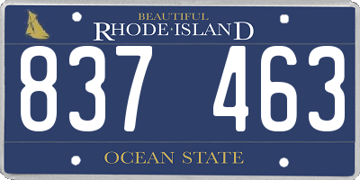 RI license plate 837463