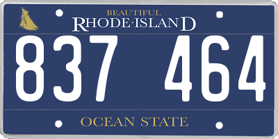 RI license plate 837464