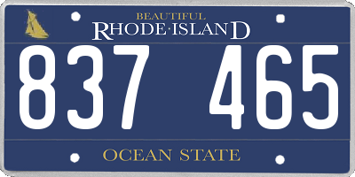 RI license plate 837465