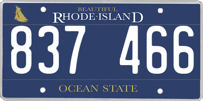 RI license plate 837466