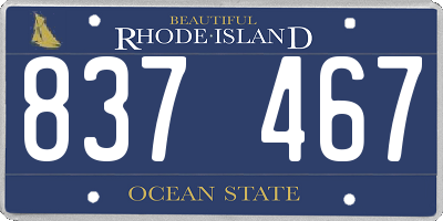 RI license plate 837467