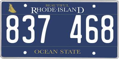 RI license plate 837468