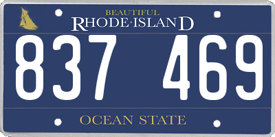 RI license plate 837469