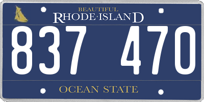 RI license plate 837470