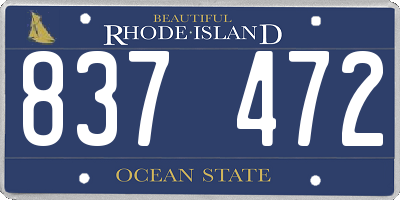 RI license plate 837472