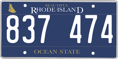 RI license plate 837474