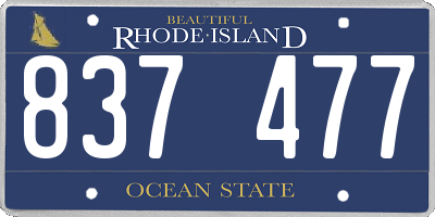 RI license plate 837477
