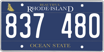 RI license plate 837480